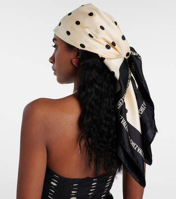 Chez Valentino polka-dot silk scarf | Valentino