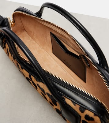 Le Teckel leopard-print calf hair clutch | Alaïa