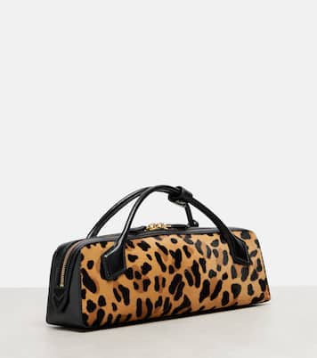 Le Teckel leopard-print calf hair clutch | Alaïa