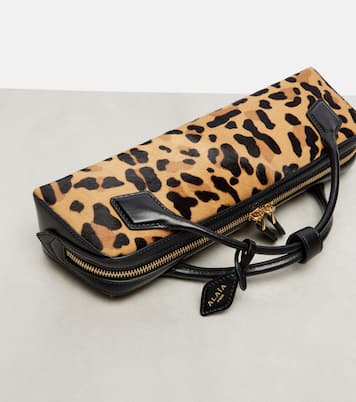 Le Teckel leopard-print calf hair clutch | Alaïa