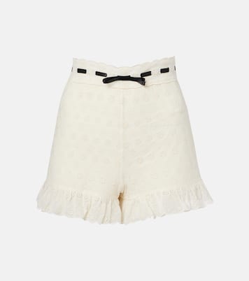 Floral ruffled cotton shorts | Valentino