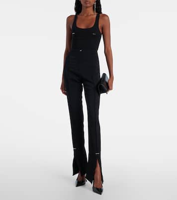 Embellished cotton-blend bodysuit | Mugler