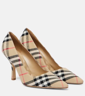 Dame 90 Burberry Check canvas pumps | Burberry