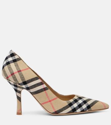 Dame 90 Burberry Check canvas pumps | Burberry