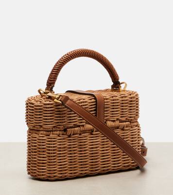 Gaby leather-trimmed wicker vanity bag | Saint Laurent