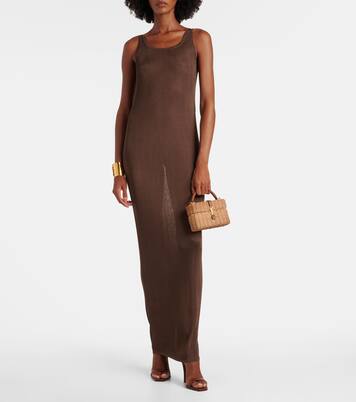 Gaby leather-trimmed wicker vanity bag | Saint Laurent