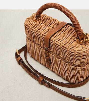 Gaby leather-trimmed wicker vanity bag | Saint Laurent