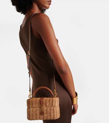 Gaby leather-trimmed wicker vanity bag | Saint Laurent