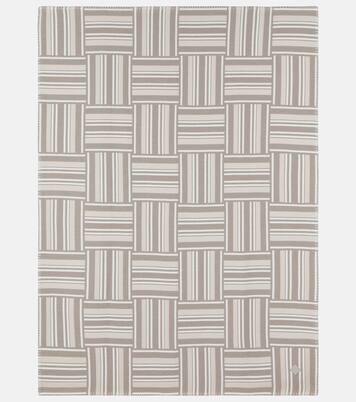 Intarsia striped wool and cashmere throw | Loro Piana