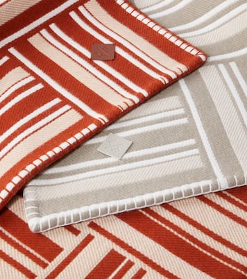 Intarsia striped wool and cashmere throw | Loro Piana