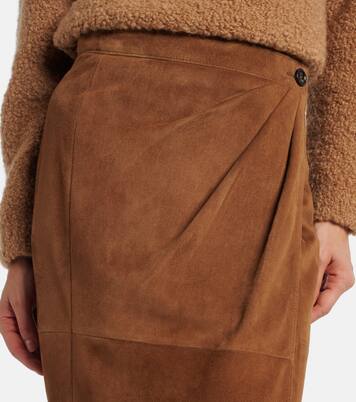 Jerez gathered suede pencil skirt | Max Mara