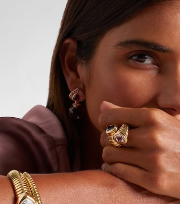 Toi Et Moi 18kt gold ring with amethyst and morganite | Marina B