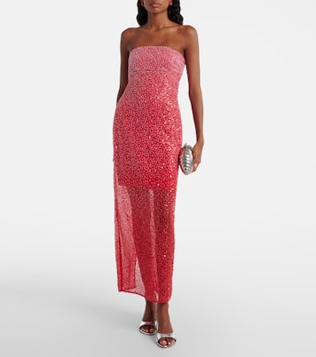 Robe longue à sequins et perles  | Rotate