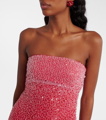 Robe longue à sequins et perles  | Rotate