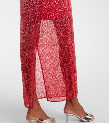 Robe longue à sequins et perles  | Rotate