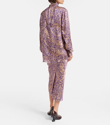 Blusa in raso di seta con stampa floreale | Dries Van Noten