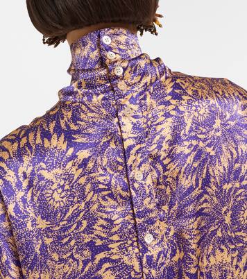 Blusa in raso di seta con stampa floreale | Dries Van Noten