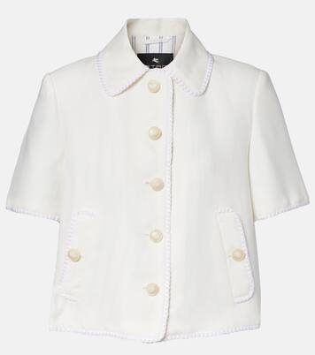 Wool-blend trimmed linen jacket | Etro
