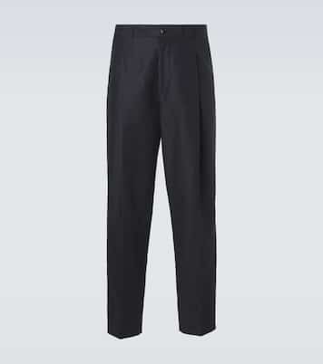 Panama cotton and linen tapered pants | Brunello Cucinelli