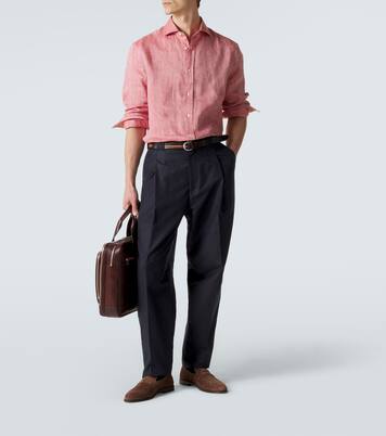 Panama cotton and linen tapered pants | Brunello Cucinelli