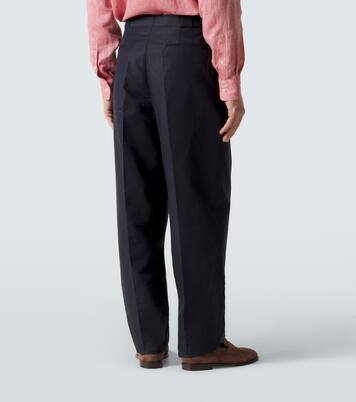 Panama cotton and linen tapered pants | Brunello Cucinelli