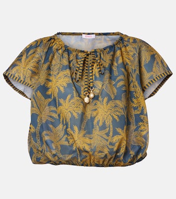 Crocodile printed cotton voile top | Eres