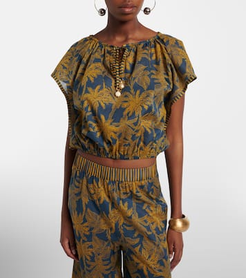 Crocodile printed cotton voile top | Eres