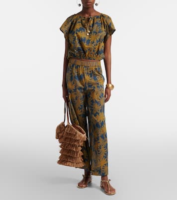 Crocodile printed cotton voile top | Eres