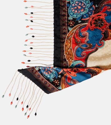 Embellished printed silk scarf  | Etro