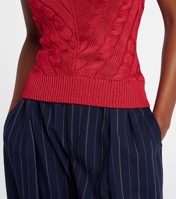 Cable-knit halterneck silk top | Ralph Lauren Collection