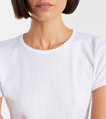 Cropped-Top Pointelle aus Baumwolle | Leset