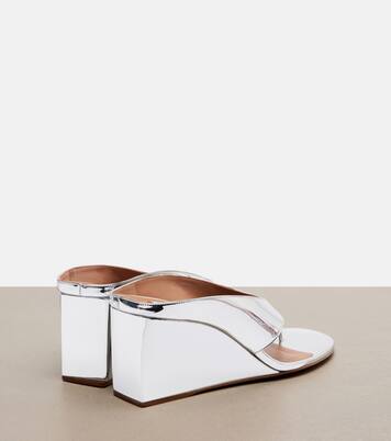 Cube leather wedge thong sandals | Alaïa