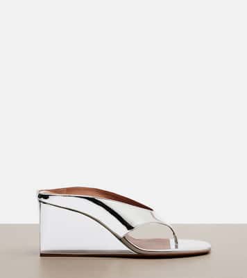 Cube leather wedge thong sandals | Alaïa