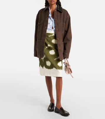 Midirock aus Baumwoll-Canvas | Prada