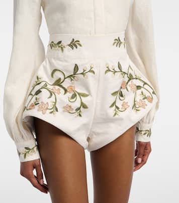 Shorts Gatti de lino bordados | Agua by Agua Bendita
