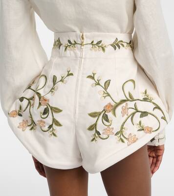 Shorts Gatti de lino bordados | Agua by Agua Bendita