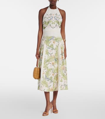 Balsa Anhelo floral linen midi dress | Agua by Agua Bendita
