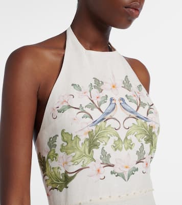 Balsa Anhelo floral linen midi dress | Agua by Agua Bendita