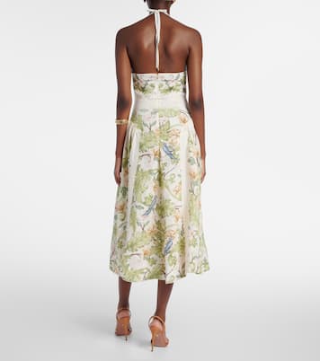 Balsa Anhelo floral linen midi dress | Agua by Agua Bendita