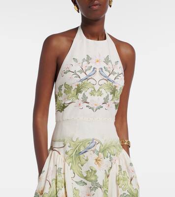 Balsa Anhelo floral linen midi dress | Agua by Agua Bendita
