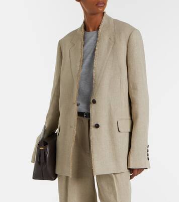 Frayed linen blazer | Toteme