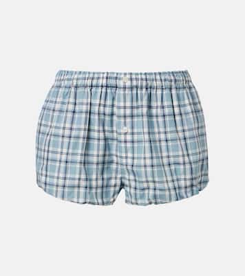 Shorts de algodón a cuadros | Acne Studios