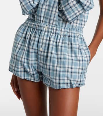 Shorts de algodón a cuadros | Acne Studios
