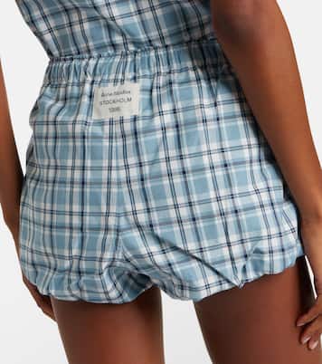 Shorts de algodón a cuadros | Acne Studios
