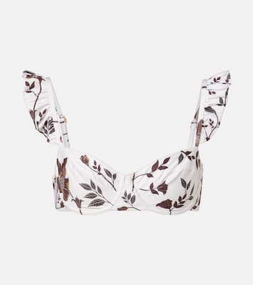Kiwi floral ruffled bikini top | Agua by Agua Bendita