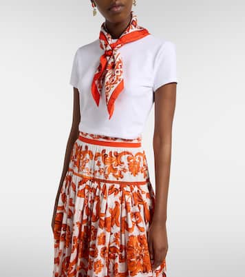Embroidered cotton-blend jersey T-shirt | Dolce&Gabbana