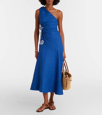 Vestido midi asimétrico Seahorse de lino | Farm Rio