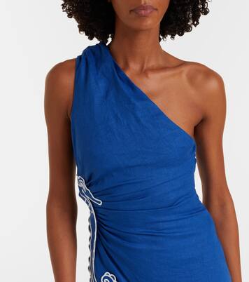 Vestido midi asimétrico Seahorse de lino | Farm Rio