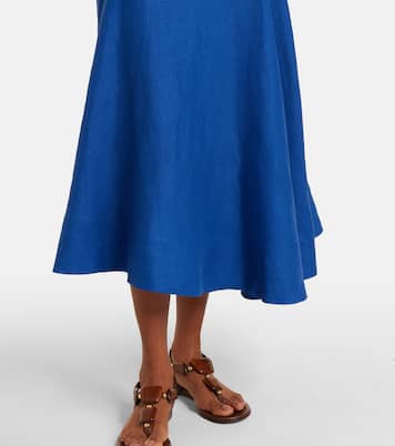 Vestido midi asimétrico Seahorse de lino | Farm Rio