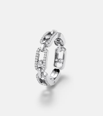 Anillo Move Link de oro blanco de 18 ct con diamantes | Messika